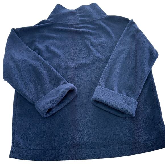LOFT Sweater Womens Large Blue Cozy Funnel Neck Top‎ Fleece Cuffed Sleeves - Picture 3 of 9